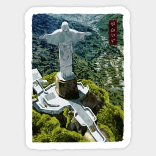 Christ the Redeemer - Black Sticker